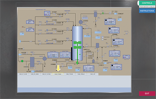 The SIP Operation game in Unity: a sample screen of the control panel at the beginning of the SIP procedure